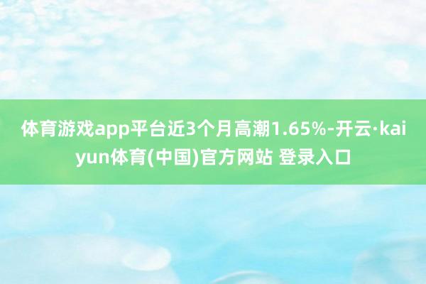 体育游戏app平台近3个月高潮1.65%-开云·kaiyun体育(中国)官方网站 登录入口