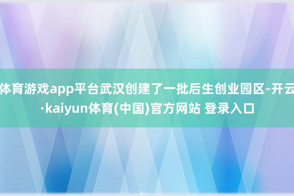 体育游戏app平台武汉创建了一批后生创业园区-开云·kaiyun体育(中国)官方网站 登录入口