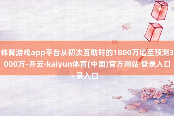 体育游戏app平台从初次互助时的1800万增至预测3000万-开云·kaiyun体育(中国)官方网站 登录入口