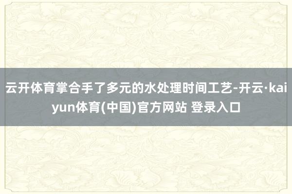 云开体育掌合手了多元的水处理时间工艺-开云·kaiyun体育(中国)官方网站 登录入口